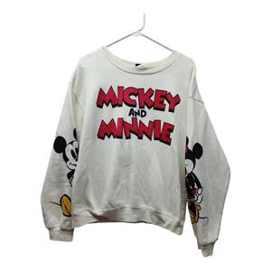 Disney Mickey‎ Minnie Mouse Sweater L 11-13 Sweatshirt Crew Neck Oversized 90s